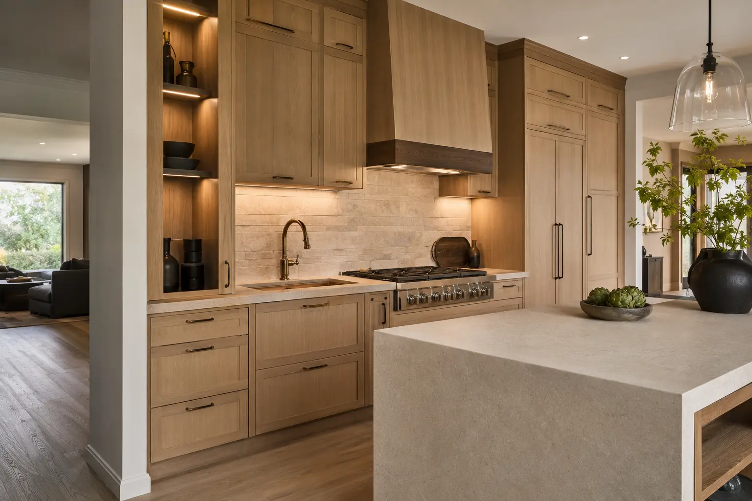 Kitchen joinery and stone