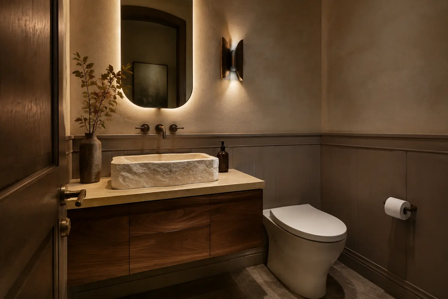 A concentrated powder room